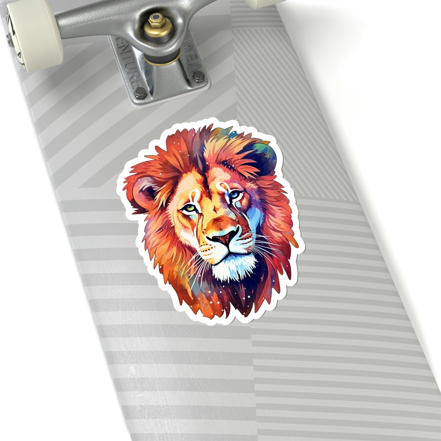 Lion Head Sticker, Animal Watercolor Art Laptop Decal Vinyl Cute Waterbottle Tumbler Car Waterproof Bumper Aesthetic Die Cut Wall Clear Starcove Fashion