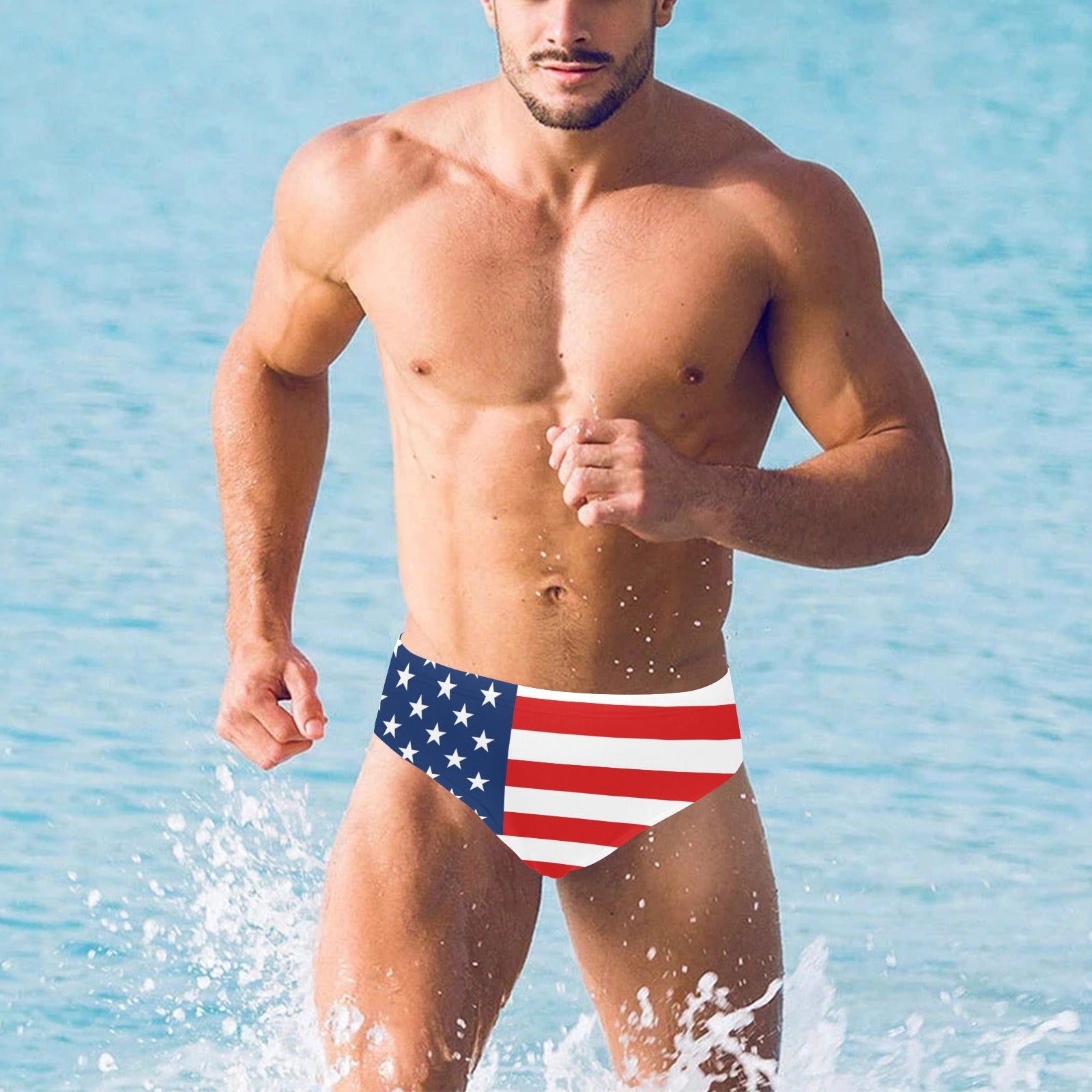 vandfald virkningsfuldhed perforere American Flag Men Swim Briefs, USA Patriotic Stars and Stripes Red Whi –  Starcove Fashion
