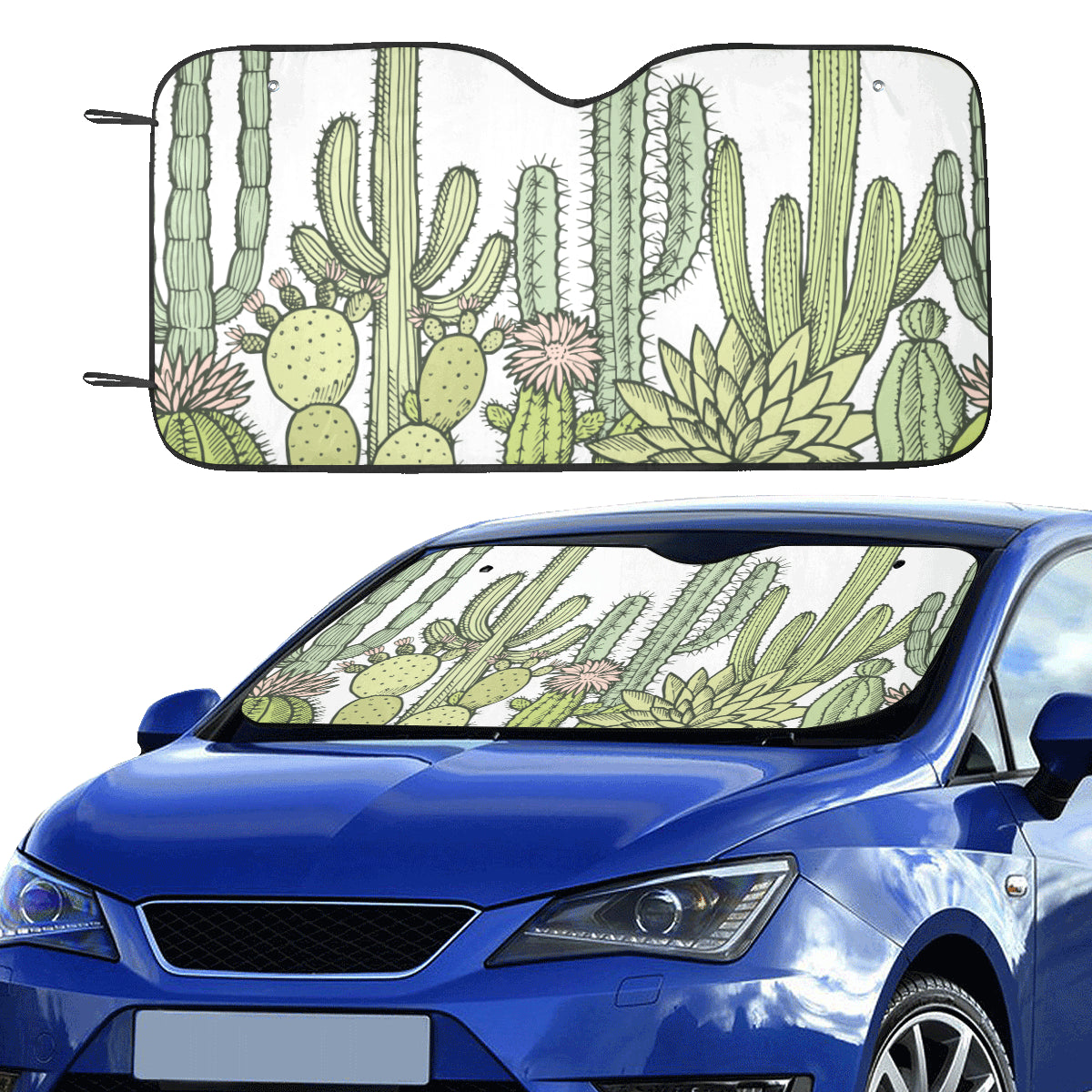 succulent car accessories Cactus Windshield Sun Shade, Succulent Plants Nature Car Accessories Auto Vehicle Cover Protector Window Visor Wind Screen Reflector Visor