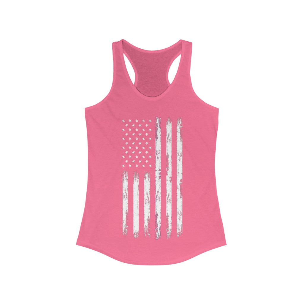 American Flag Women Racerback Tank Top, USA Patriotic US 4th of July Festival Yoga Workout Sexy Summer Muscle Sleeveless Shirt Starcove Fashion