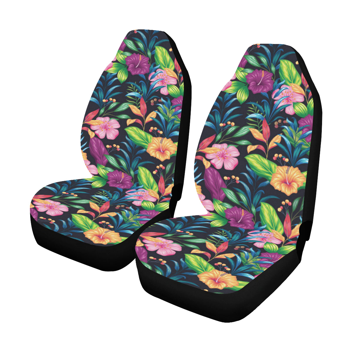 Flower Car Seat Covers for Vehicle 2 pc, Floral Pretty Cute Tropical Front Seat, Car SUV Vans Gift for Her Him Protector Accessory Starcove Fashion