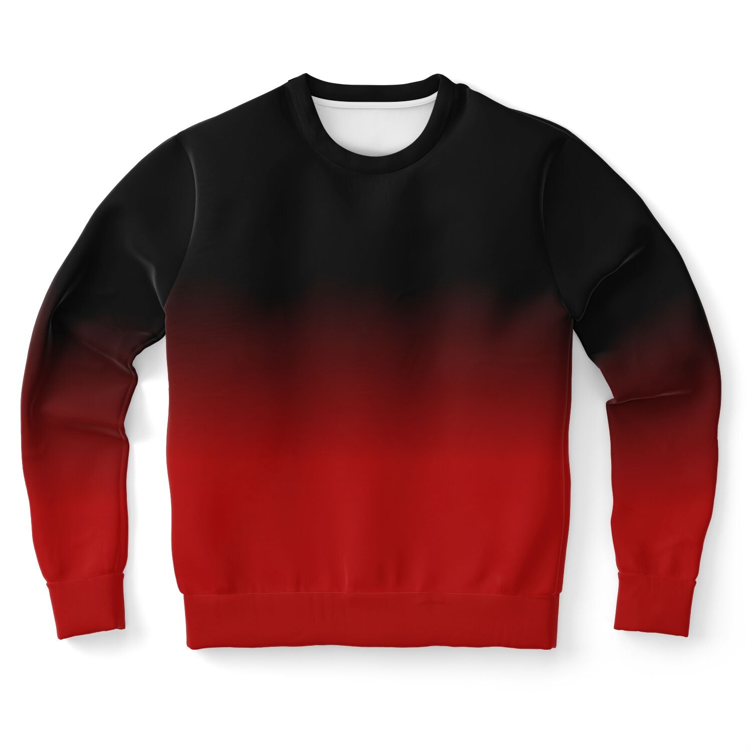 Red Black Ombre Sweatshirt, Gradient Tie Dye Graphic Crewneck