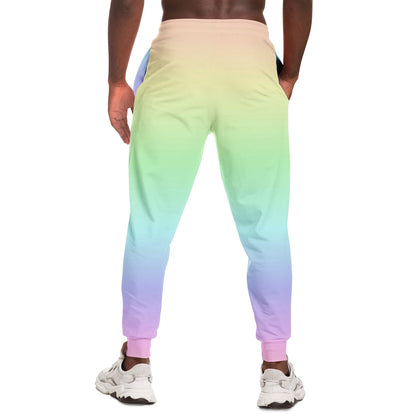 Pastel Rainbow Joggers Sweatpants with Pockets, Ombre Gradient Tie Dye Women Men Fleece  Comfy Cotton Sweats Pants Loungewear Starcove Fashion