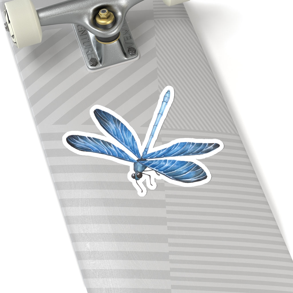 Blue Dragonfly Sticker, Watercolor Laptop Vinyl Cute Waterbottle Tumbler Car Bumper Aesthetic Label Wall Phone Macbook Mural Decal Die Cut Starcove Fashion