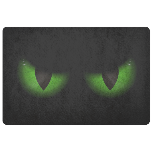 Green Evil Eyes Doormat, Funny Front Doormat, Humorous Scary Cat Halloween Outdoor Floor, Front Door Welcome Mat, Housewarming Gift Starcove Fashion