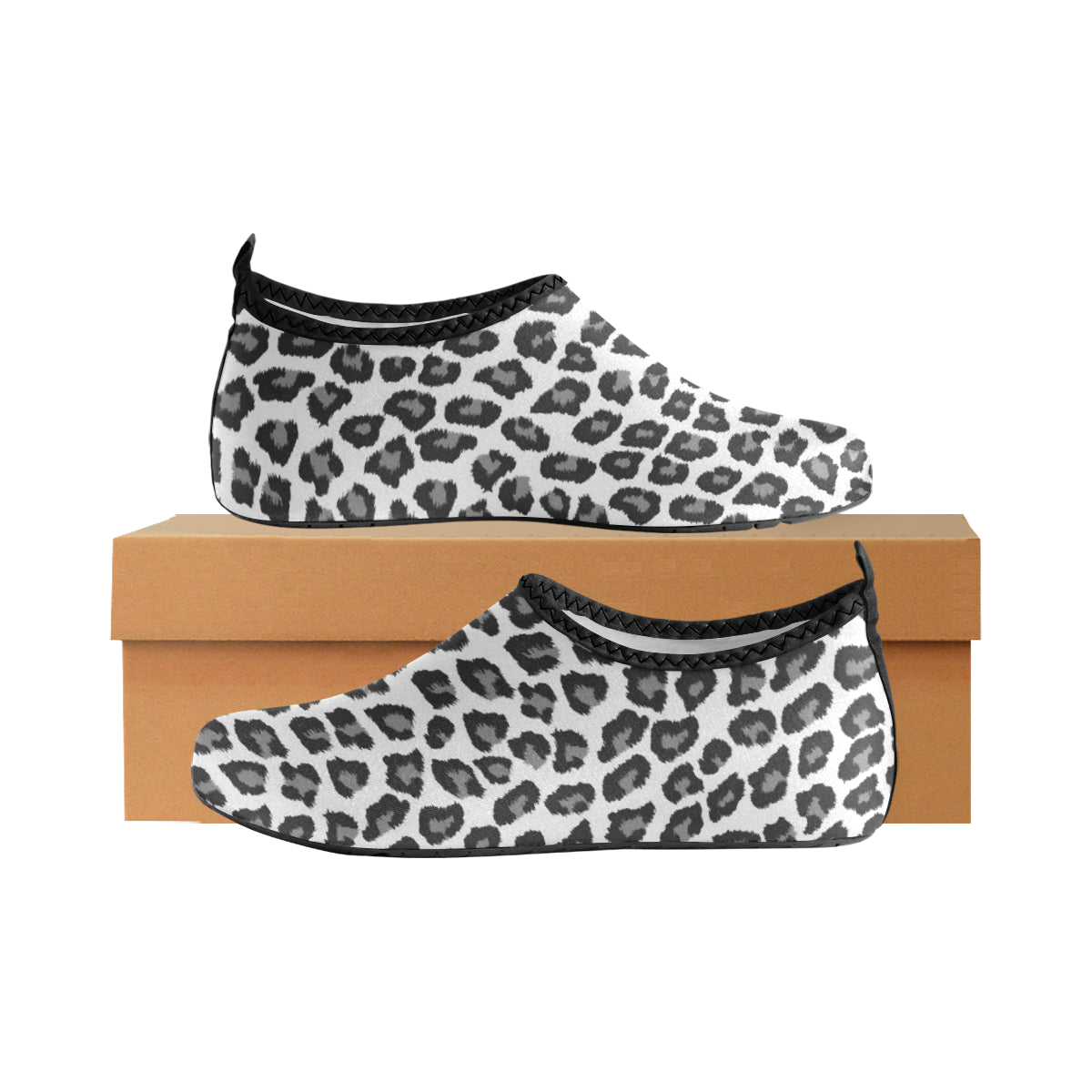 Snow Leopard Water Women Shoes, Animal Print Swim Pool Slippers Yoga Aqua Socks Beach Summer Slip On River Boat shoes Starcove Fashion