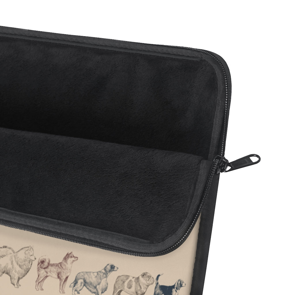 Dog Breeds Laptop Sleeve Case, Brown MacBook Pro 12 13 Air 15 inch Tablet Canvas Skin Bag Zipper Cover Starcove Fashion