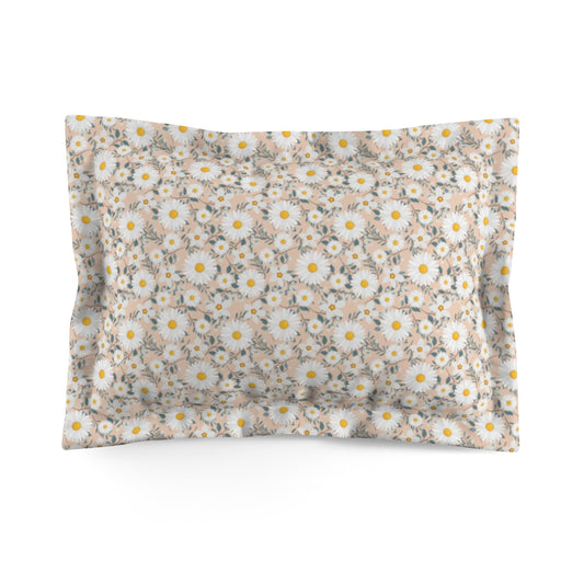 Daisy Flowers Microfiber Pillow Sham, Pastel Floral Matching Duvet Bed Cover King Standard Unique Home Bedding Starcove Fashion
