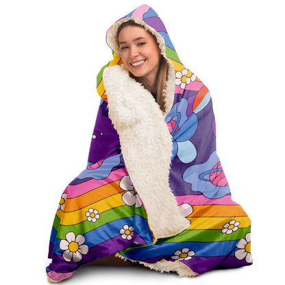 Trippy Hooded Blanket, Psychedelic Colorful Eye Sherpa Fleece Throw Fluffy Cozy Warm Adult Men Women Kids Large Gift Starcove Fashion
