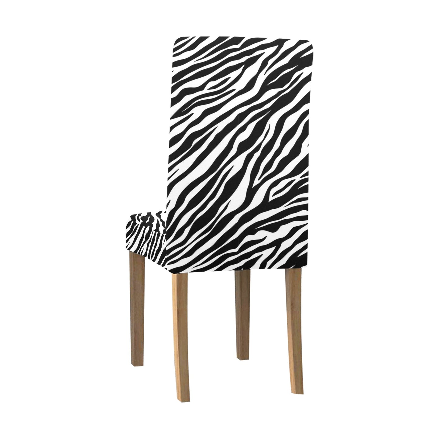 Zebra Dining Chair Seat Covers, Black White Animal Print Stretch Slipcover Furniture Dining Room Home Decor Starcove Fashion