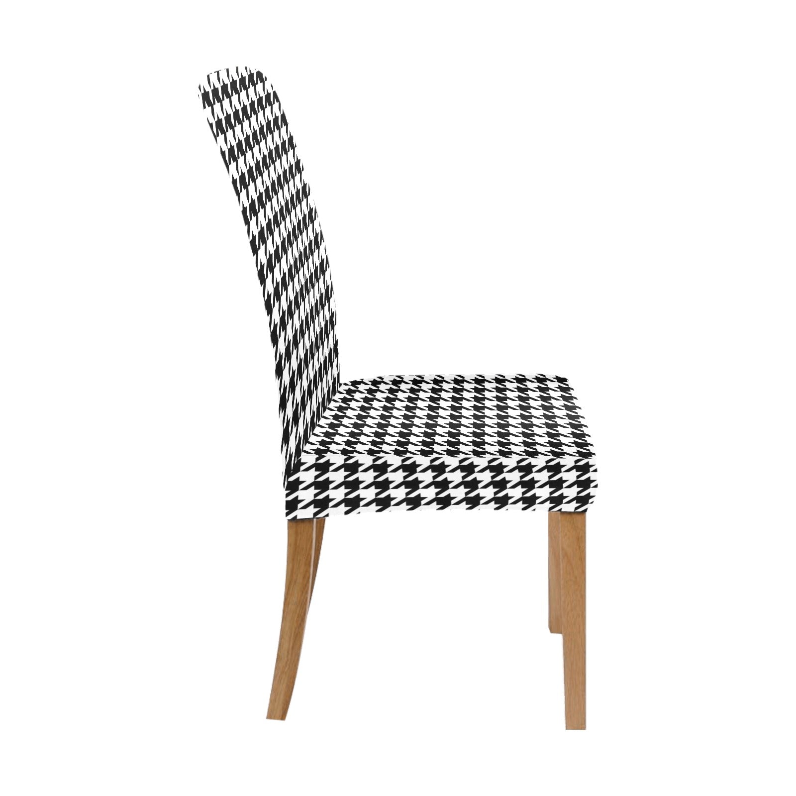 Houndstooth Dining Chair Seat Covers, Black White Pattern Stretch Slipcover Furniture Dining Room Party Banquet Home Decor Starcove Fashion