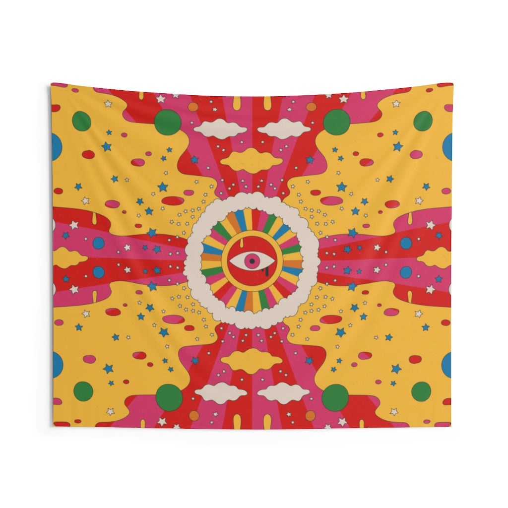 Groovy Tapestry, Hippie Trippy Psychedelic Eye Landscape Indoor Wall Art Hanging Large Small Decor Home College Dorm Room Starcove Fashion