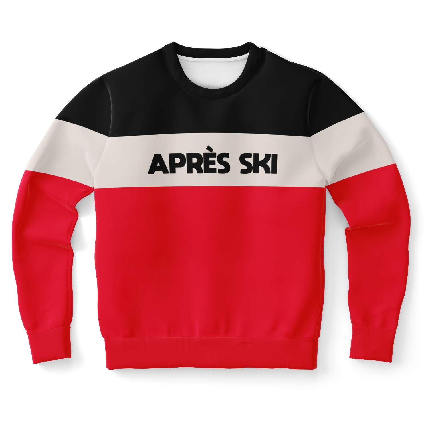bijvoeglijk naamwoord Prestatie Vermomd Apres Ski Sweatshirt, Women Men Black Red Color Block Skiing Skier Sno –  Starcove Fashion