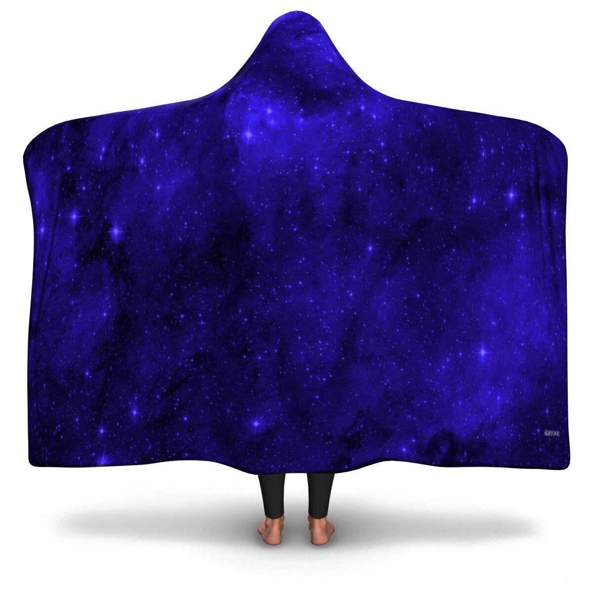Galaxy Hooded Blanket Adult Kids Outer Space Stars Constellation Cosmic Blue Sherpa Hood Soft Micro Fleece Wearable Cloak Winter Men Women Starcove Fashion