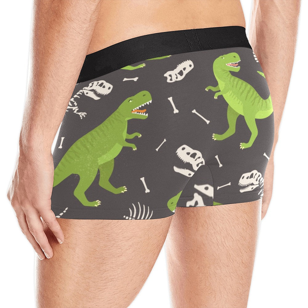 Dinosaur Print Men Boxer Briefs, Dino Trex Underwear Funny Sexy Anniversary Gift Idea For Him Honeymoon Birthday Plus Size Starcove Fashion