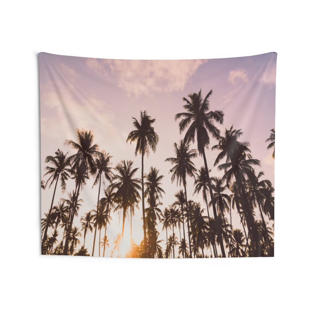 Palm Trees Tapestry, Pink Sunset Tropical Landscape Indoor Wall Art Hanging Tapestries Large Small Decor Home Dorm Room Gift Starcove Fashion