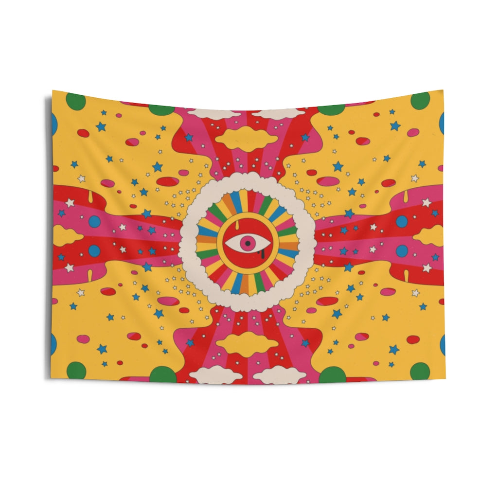 Groovy Tapestry, Hippie Trippy Psychedelic Eye Landscape Indoor Wall Art Hanging Large Small Decor Home College Dorm Room Starcove Fashion