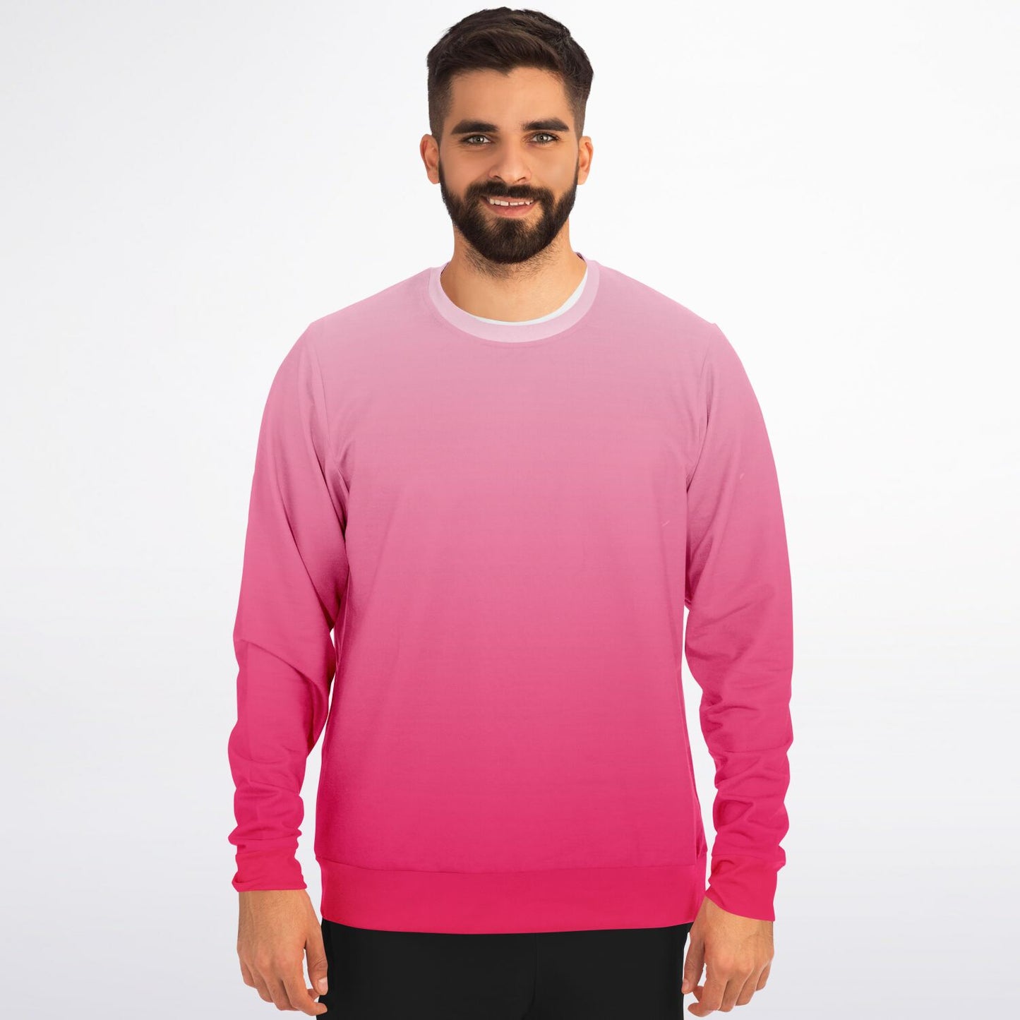 Pink Sweatshirt, Hot Ombre Gradient Graphic Crewneck Fleece Cotton Sweater Jumper Pullover Men Women Adult Aesthetic Top Starcove Fashion