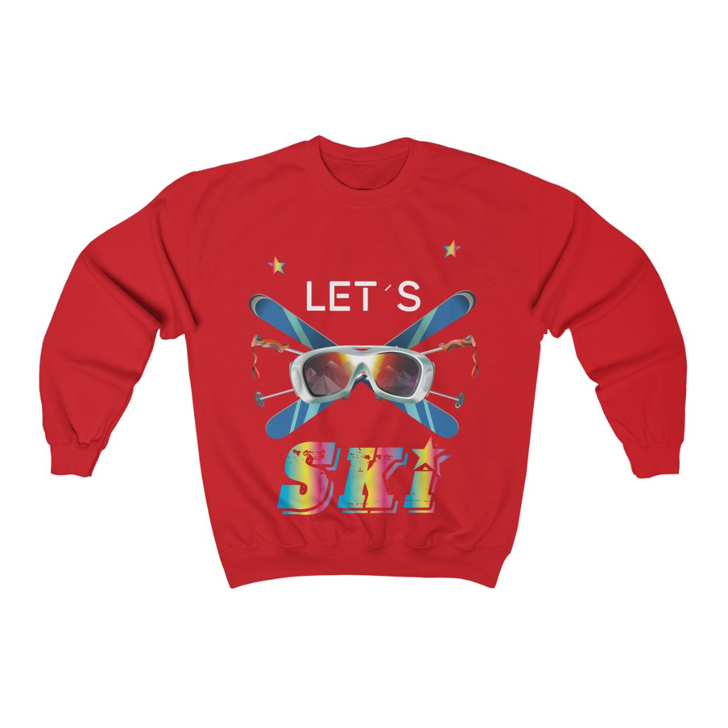 Let's Ski 80s Style Sweatshirt, Retro Skiing Vintage 90s Party Skier Mountain Snow Vacation Men Women Cotton Crewneck Sweater Starcove Fashion