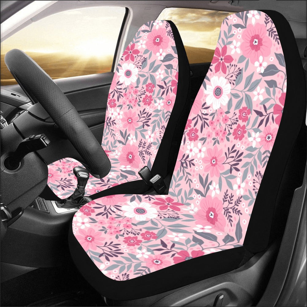  BDK Pink Flower Faux Leather Car Seat Covers for Front Seats, 2  Pack – Floral Pattern with Matching Headrest, Easy Installation, Fits Most  Car Truck Van and SUV, Catalina Floral : Automotive