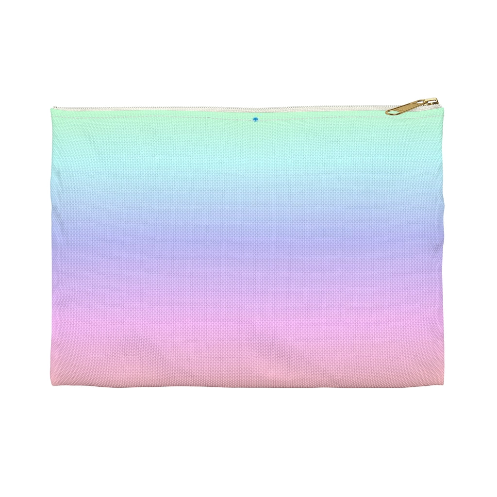 Pastel Plum Linen Large Makeup Bag With Zipper Zip Pouch 