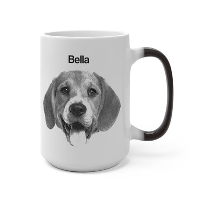 Custom Pet Dog Heat changing Mug, Personalized Cat Photo Name Dad Mom Color Change Magic Ceramic Coffee Cool Gift 11oz 15oz Starcove Fashion