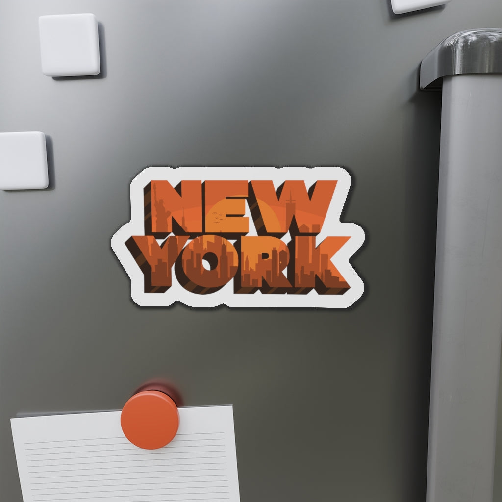 New York Magnet, City Landscape NYC Fridge Refrigerator Car Locker Cute Inspirational Kitchen Die Cut Magnet Starcove Fashion