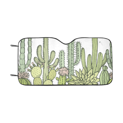Cactus Windshield Sun Shade, Succulent Plants Nature Car Accessories Auto Vehicle Cover Protector Window Visor Wind Screen Reflector Visor
