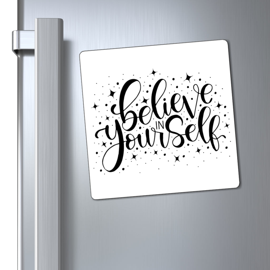 Believe in Yourself Magnets, Self Belief Square Fridge Refrigerator Car Locker Be Kind Cute Inspirational Quote Kitchen Magnet Starcove Fashion