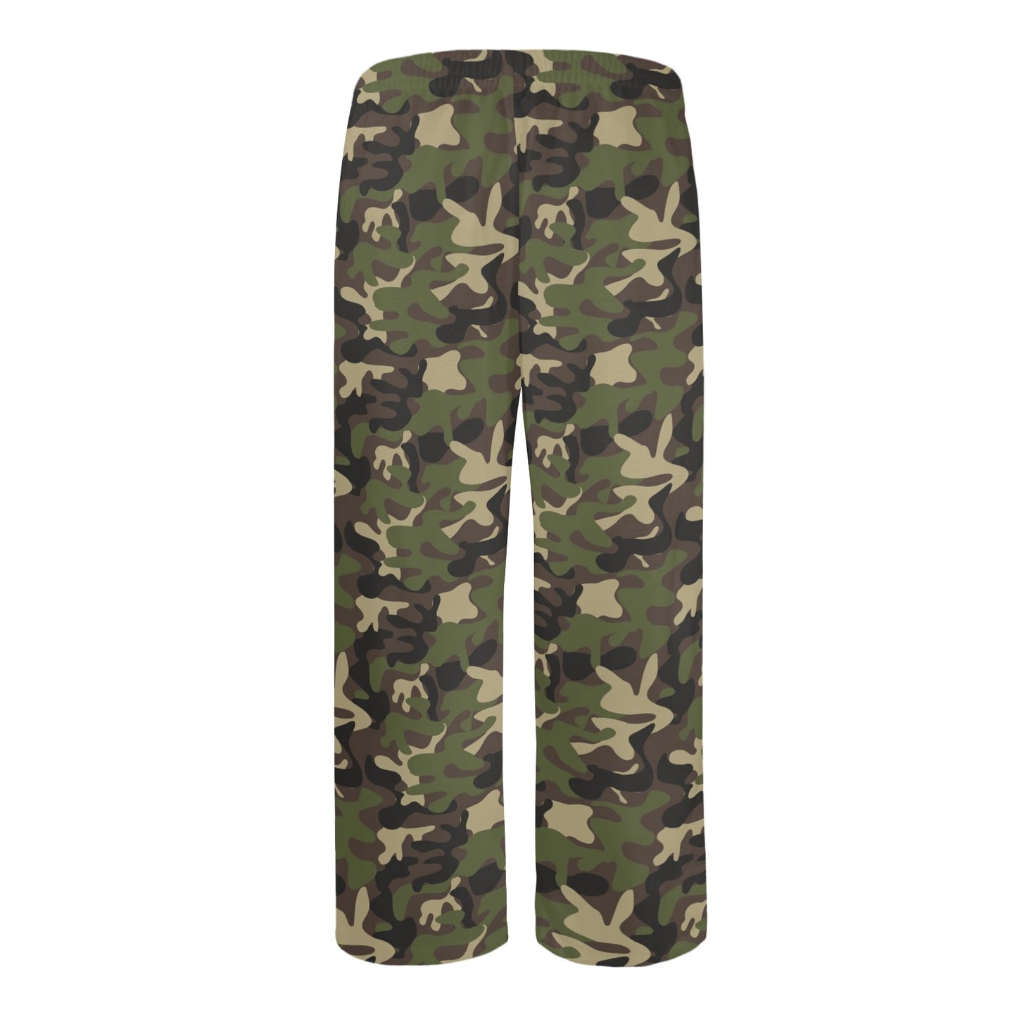 Camo Men Pajamas Pants, Green Camouflage Satin PJ Pockets Sleep Lounge Trousers Couples Matching Trousers Bottoms Starcove Fashion