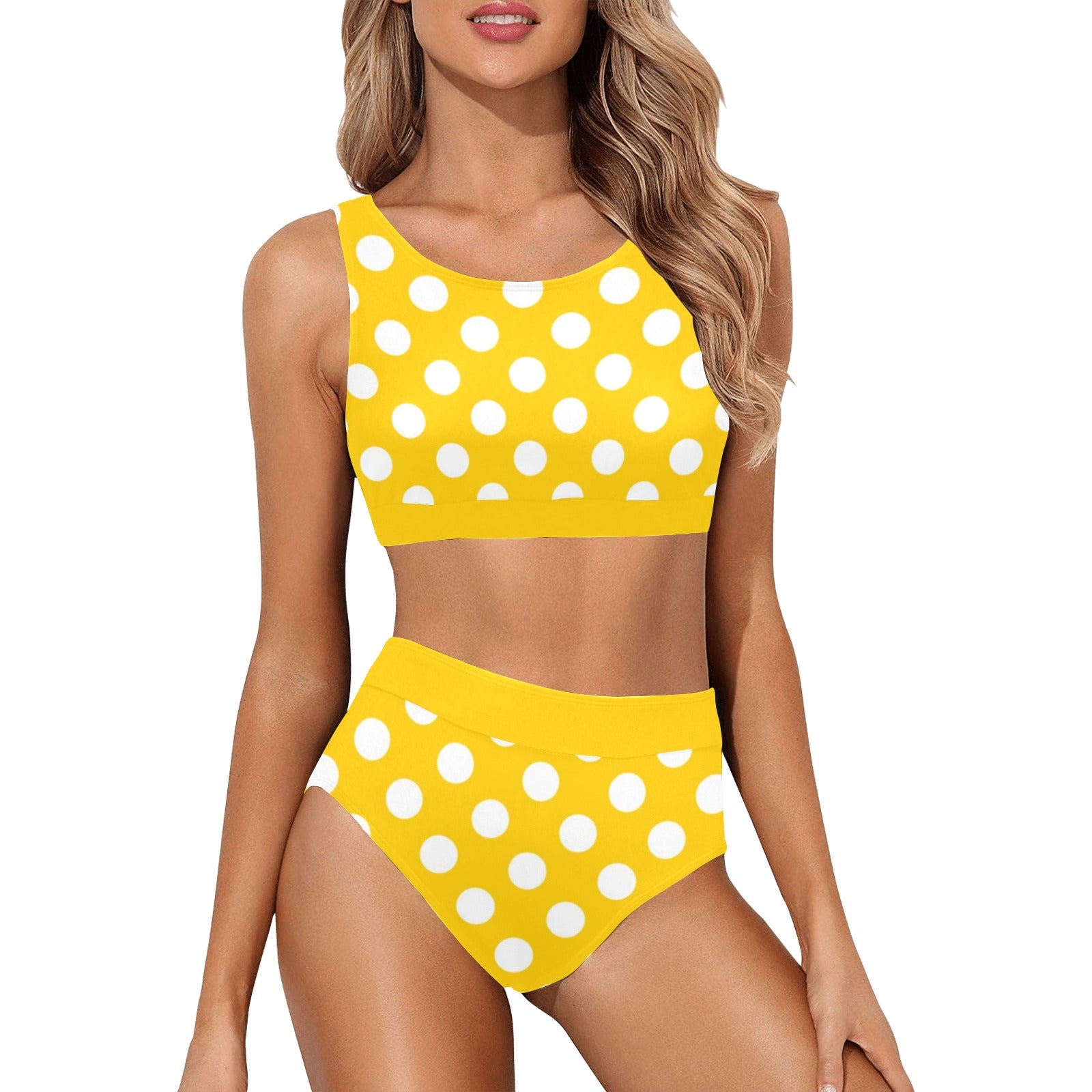 Buy High Waisted Swimsuits for Women Sports Crop Top Bikini Set