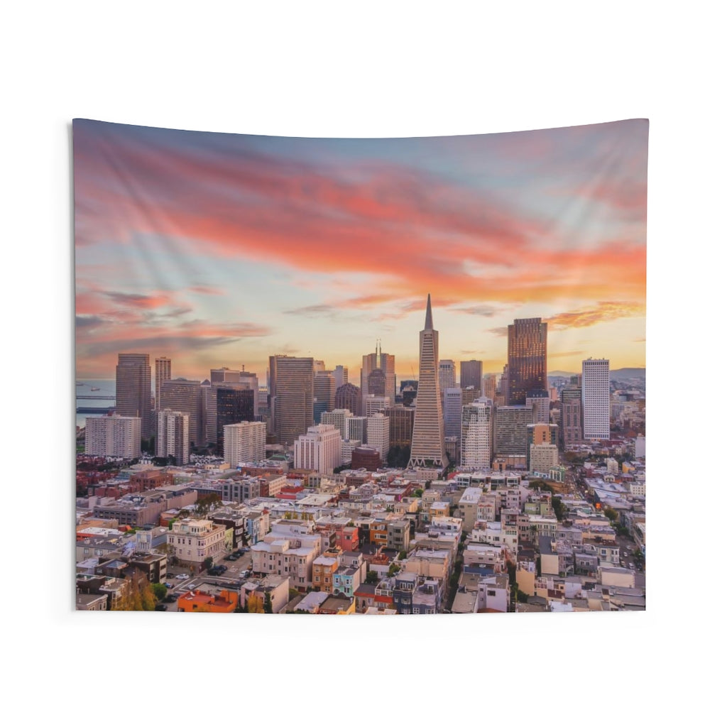 San Francisco City Skyline Tapestry, Landscape Indoor Wall Aesthetic Art Hanging Large Small Decor Home College Dorm Room Gift Starcove Fashion