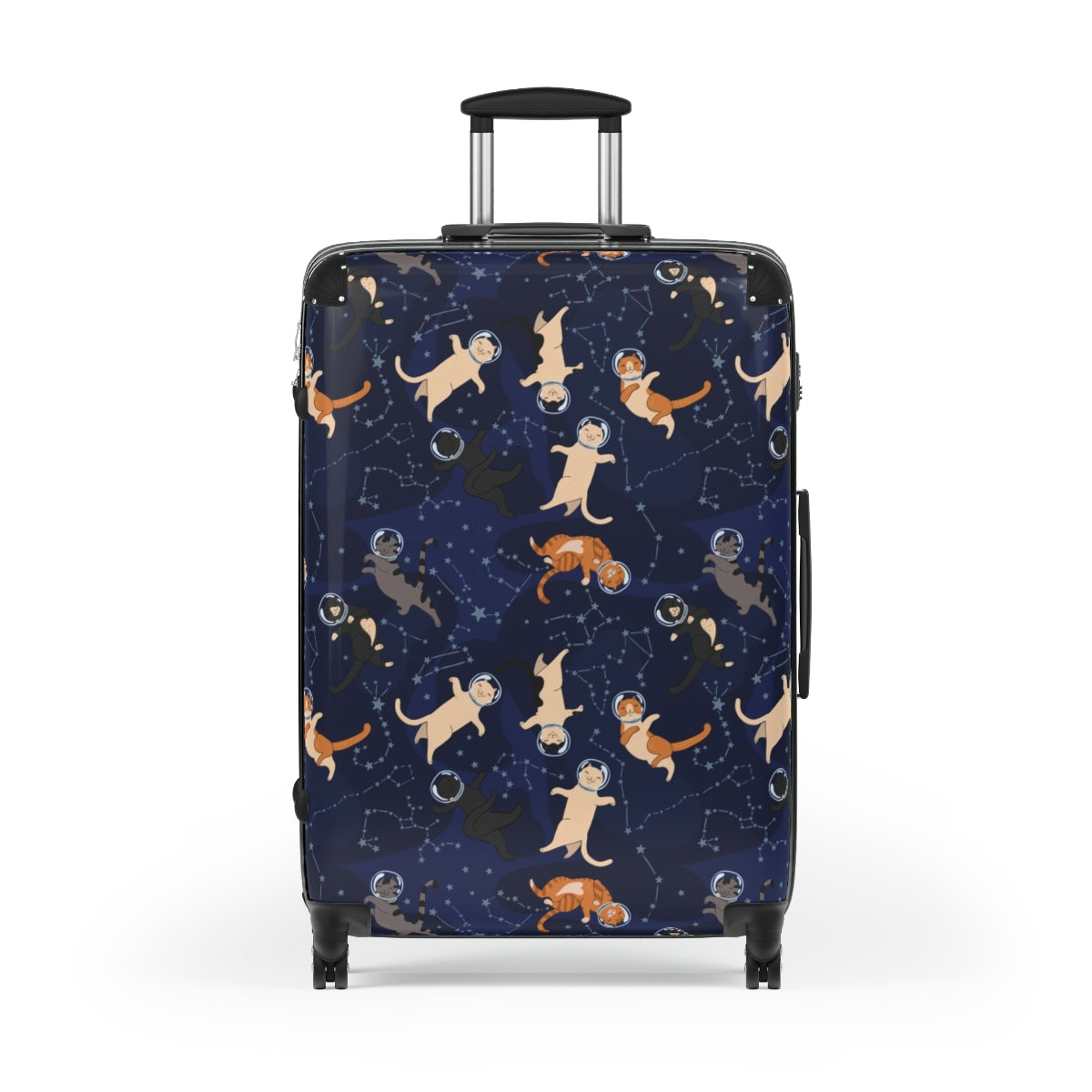 Cats in Space Cabin Suitcase Luggage, Constellation Print Cute