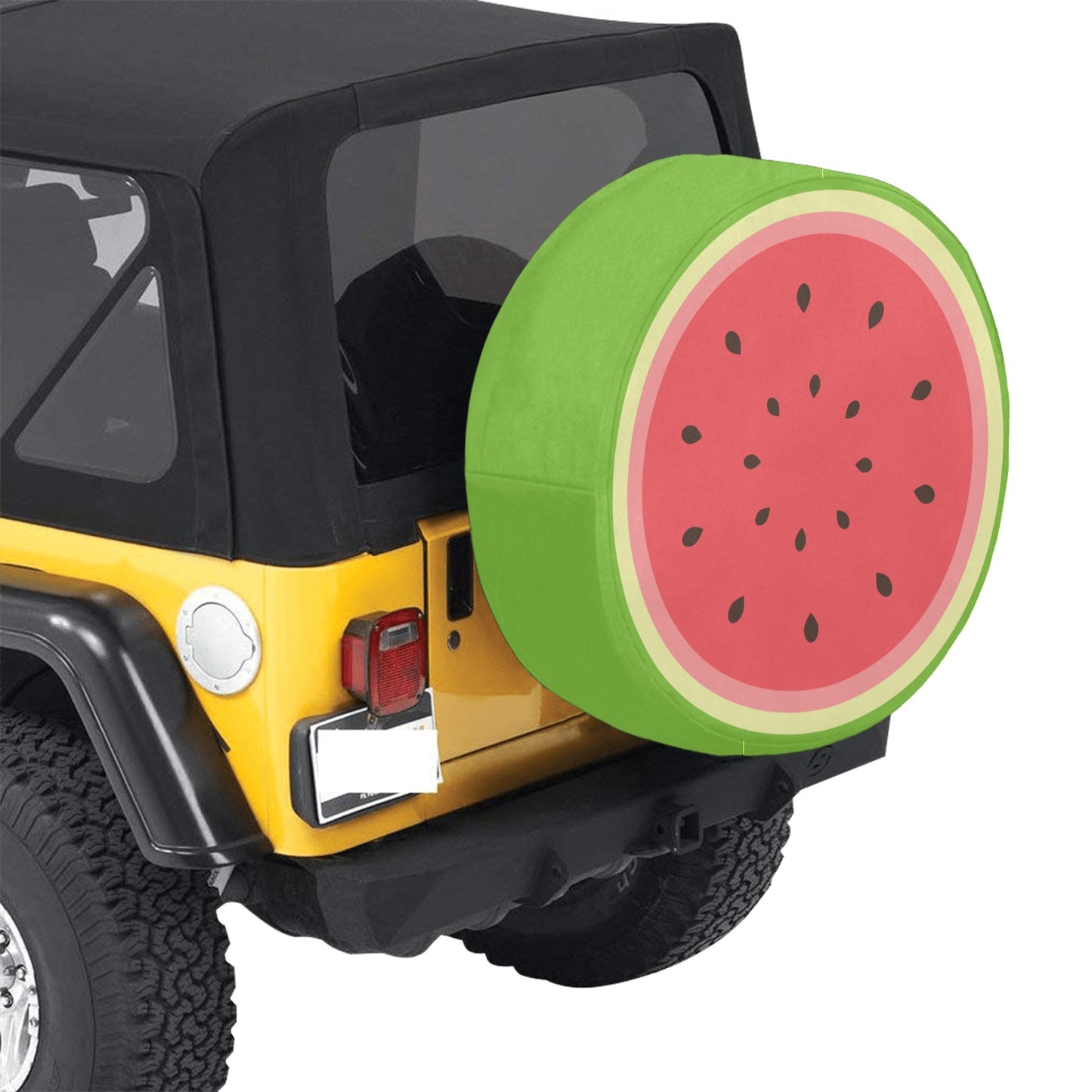Watermelon Spare Back Tire Cover, Spare Wheel Accessories Custom Unique Design Back Up Camera Hole RV Camper Gift