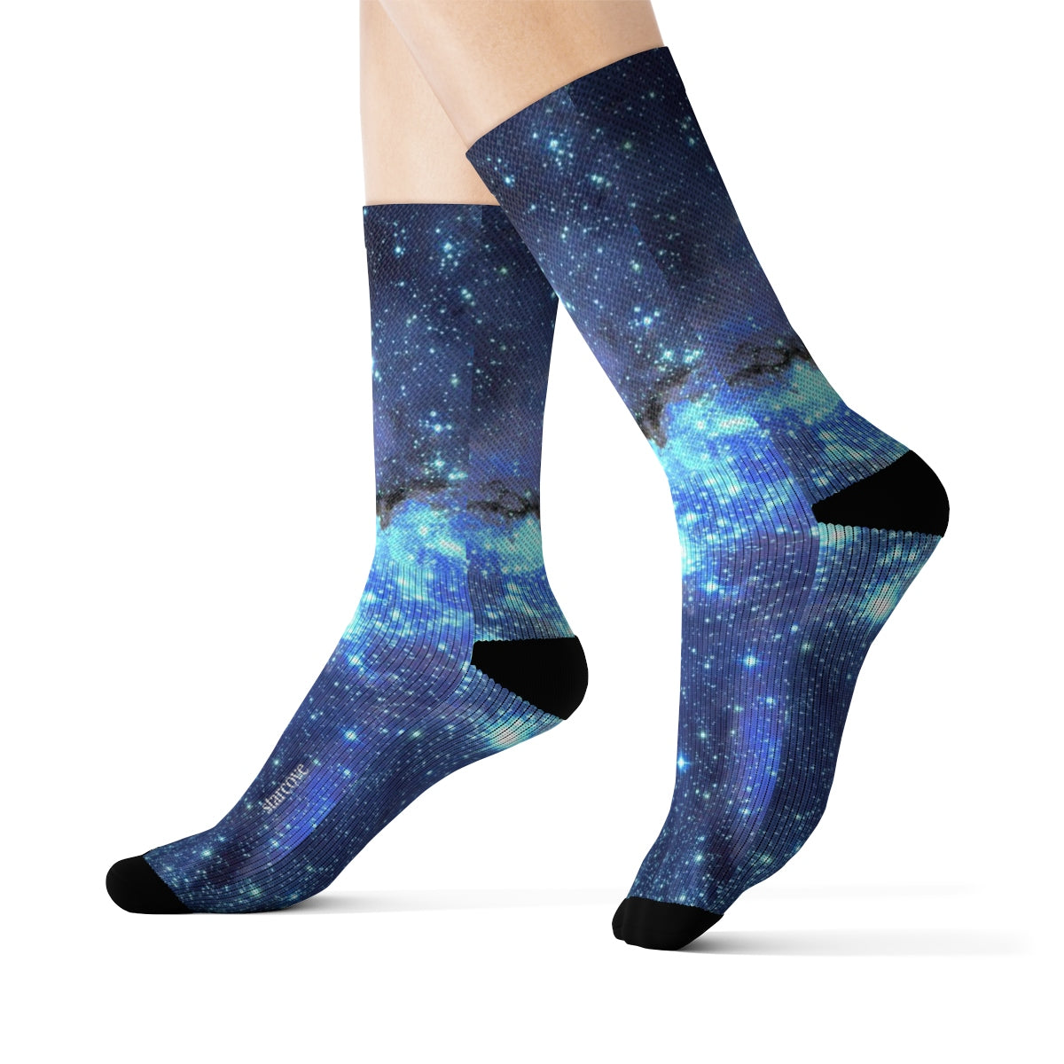 Galaxy Space Socks, Celestial Stars Blue 3D Sublimation Socks Festival Party Women Men Funny Fun Novelty Cool Funky Crazy Cute Unique Gift Starcove Fashion