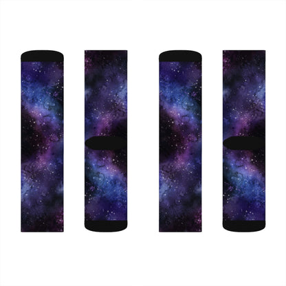 Galaxy Space Socks, Constellation Stars Purple 3D Sublimation Festival Party Women Men Fun Novelty Cool Funky Crazy Cute Unique Gift Starcove Fashion