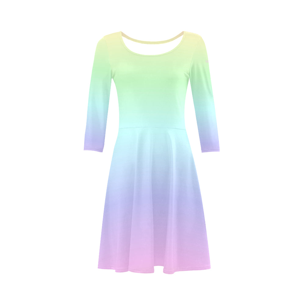 pastel summer dress with sleeves Pink Pastel Bridesmaid Beach Summer Formal Maxi Dress Long Sleeve Pleated A Line