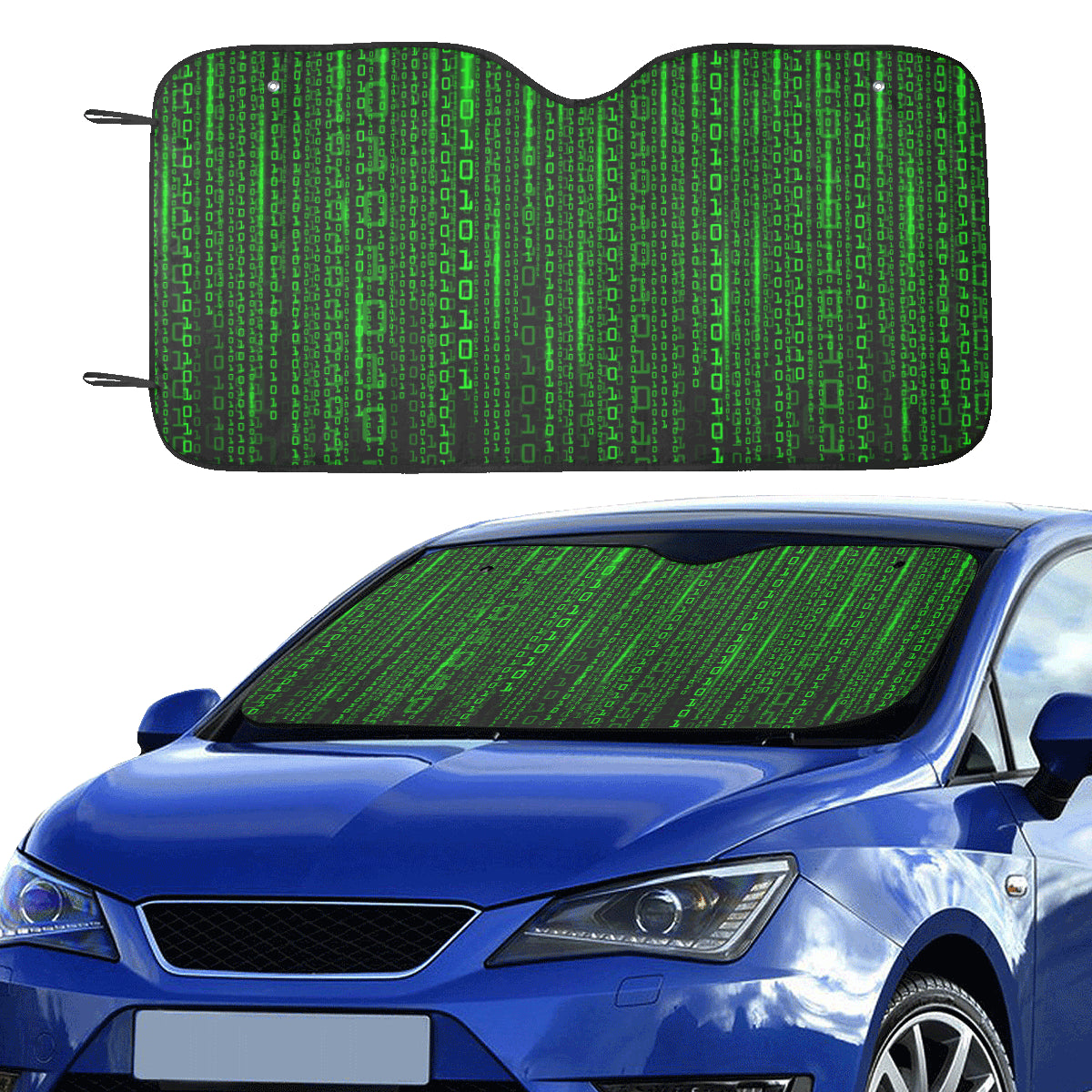 Computer Windshield Sun Shade, Binary Nerdy Engineering Car Accessorie Computer Windshield Sun Shade, Binary Nerdy Engineering Car Accessorie
