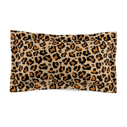 Leopard Microfiber Pillow Sham, Animal Cheetah Print Matching Duvet Bed Cover King Standard Unique Home Bedding Starcove Fashion