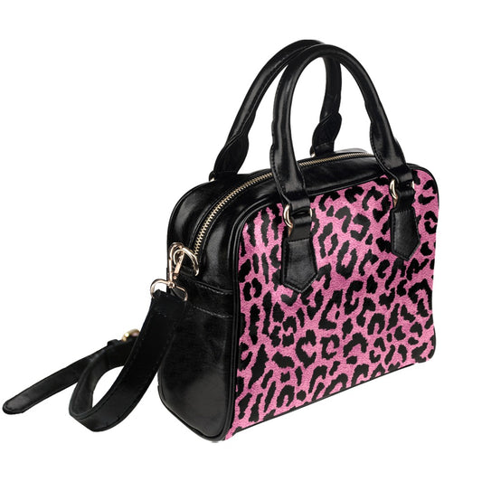 Pink Leopard Purse, Animal Print Cheetah Cute Small Shoulder Bag High Vegan Black Leather Women Crossbody Designer Handbag Bag Starcove Fashion