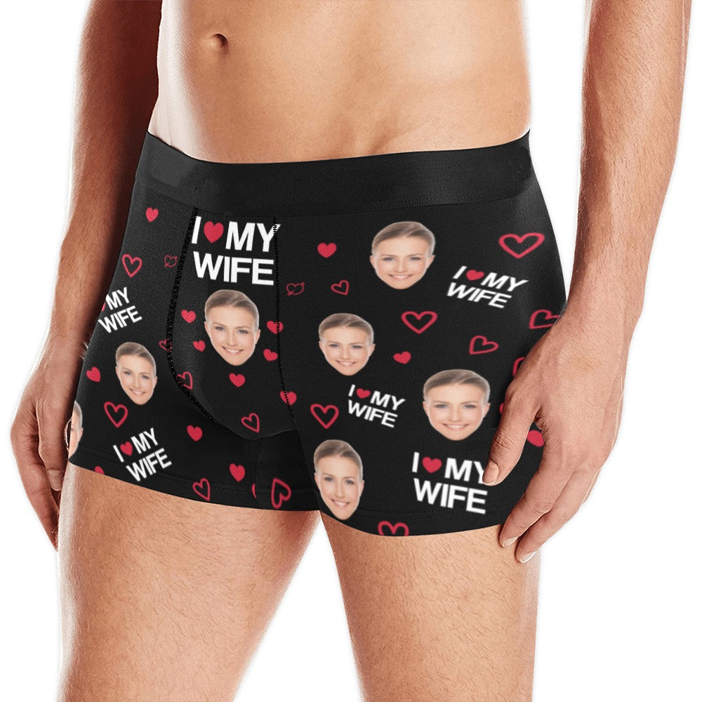 Custom Face Men Underwear, Love Personalized Photo Boxers Briefs