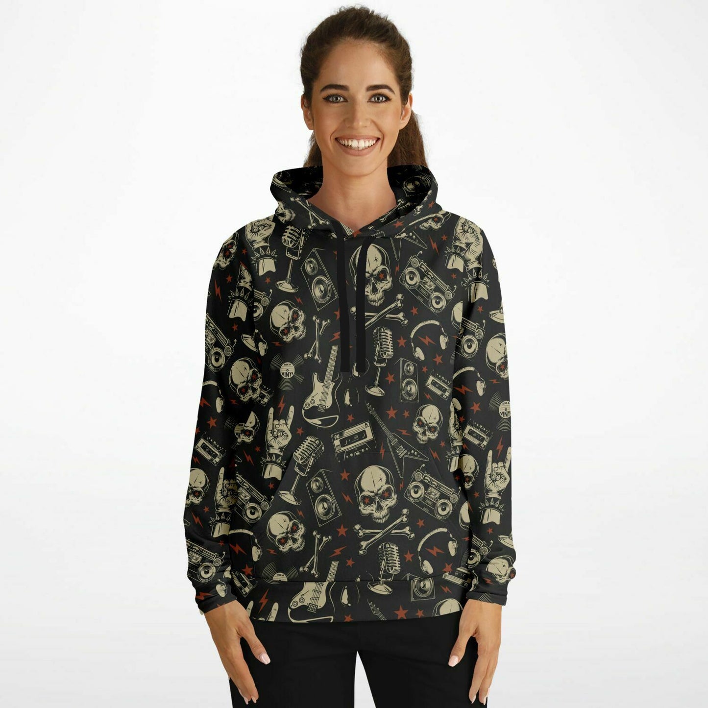 Heavy Metal Hoodie, 80s Classic Rock Band Punk Music Skull Pullover Men Women Adult Graphic Hooded Sweatshirt Pockets Starcove Fashion