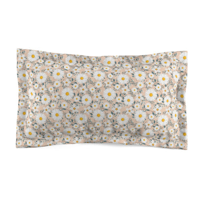 Daisy Flowers Microfiber Pillow Sham, Pastel Floral Matching Duvet Bed Cover King Standard Unique Home Bedding Starcove Fashion