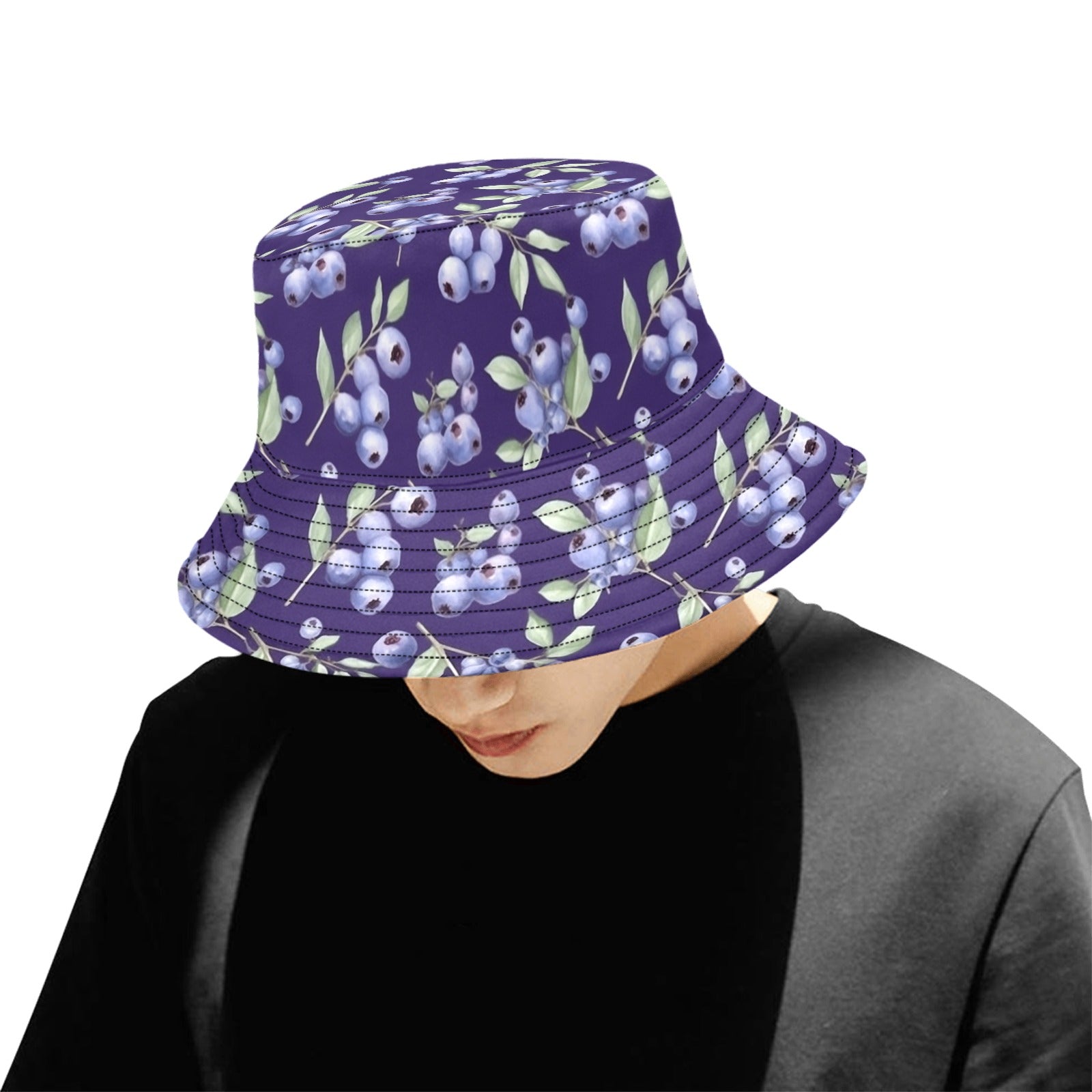 Blueberry Bucket Hat, Purple Fruit Golf Cool Retro Vintage Summer