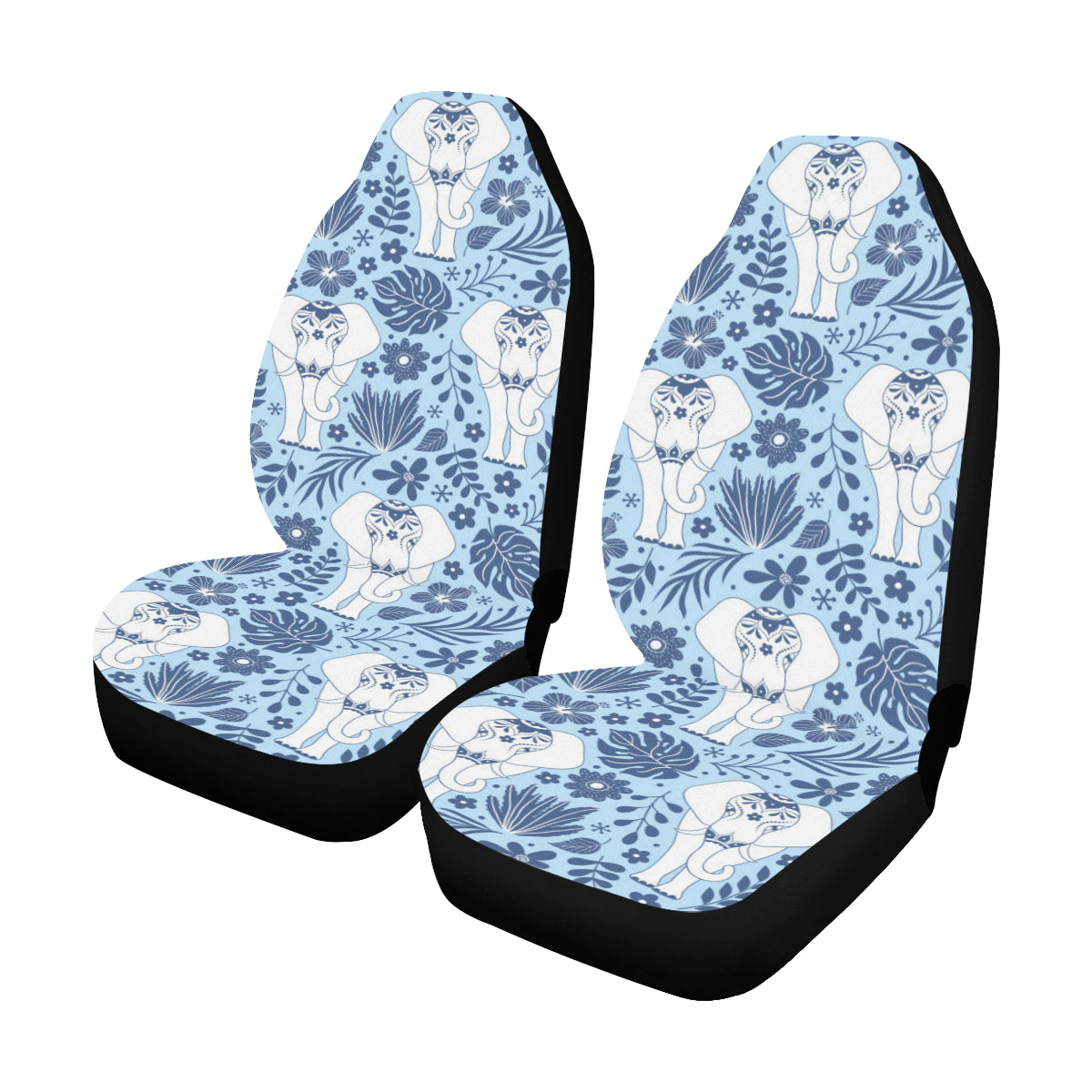 Elephant Car Seat Covers Set of 2pcs, Blue Mandala Seat Cover Cute Front Seat Covers, Car SUV Vans Seat Protector Accessory Starcove Fashion