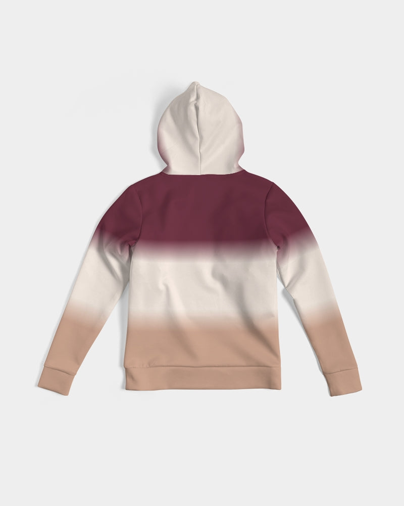 Tie Dye Women Pullover Hoodie, Bordeaux Red Beige Brown Gradient Ombre Aesthetic Graphic Hooded Long Sleeve Sweatshirt with Pockets Starcove Fashion
