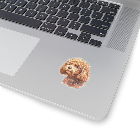 Poodle Dog Sticker, Watercolor Laptop Decal Vinyl Cute Waterbottle Tumbler Car Waterproof Bumper Aesthetic Die Cut Wall Mural Starcove Fashion