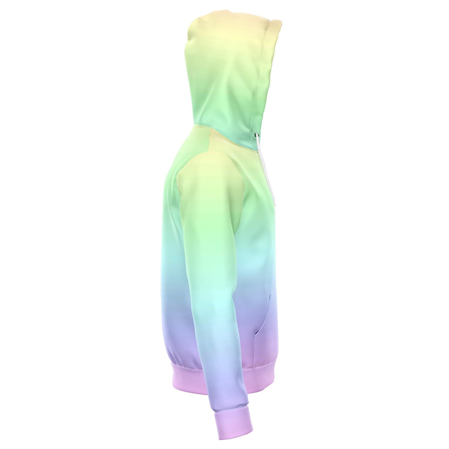 Pastel Rainbow Zipper Hoodie, Tie Dye Hooded Sweatshirt Kawaii Goth Pink Purple Printed Ombre Colorful Cotton Pocket Zip Up Hoodie Starcove Fashion