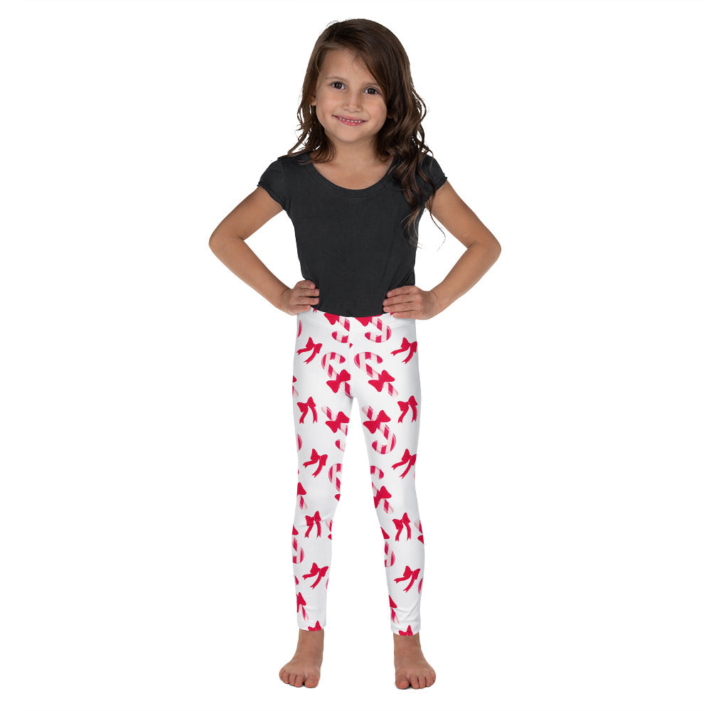 Girls Candy Cane Leggings (2T-7), Red Kids Christmas Bow Festive Toddl –  Starcove Fashion