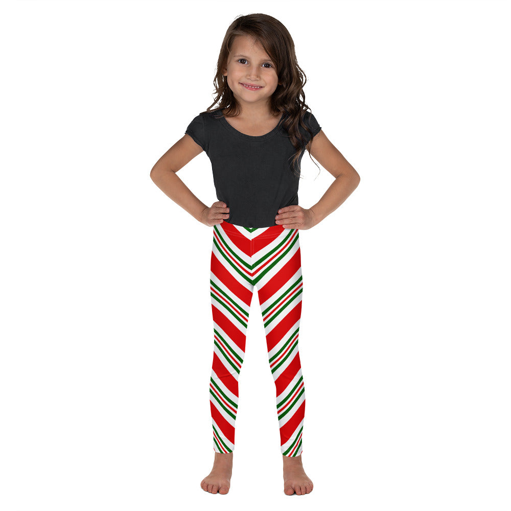 Christmas Candy Cane Kids Girls Leggings (2T-7), Red White Green Toddl –  Starcove Fashion